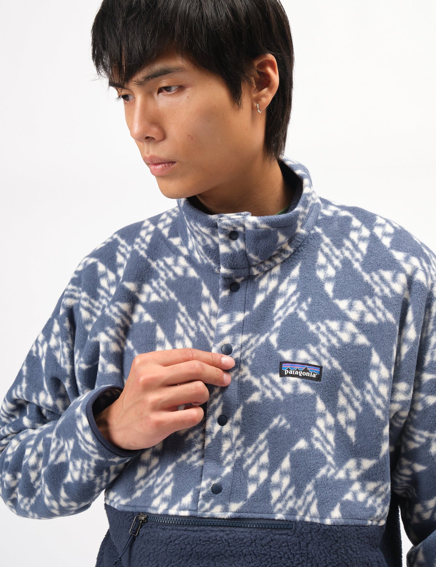 Pata Retro Pile 1/2 Snap Pullover - New Navy Blue