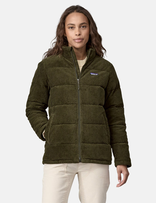 Pata Women's Cord Fjord Coat - Pine Needle Green