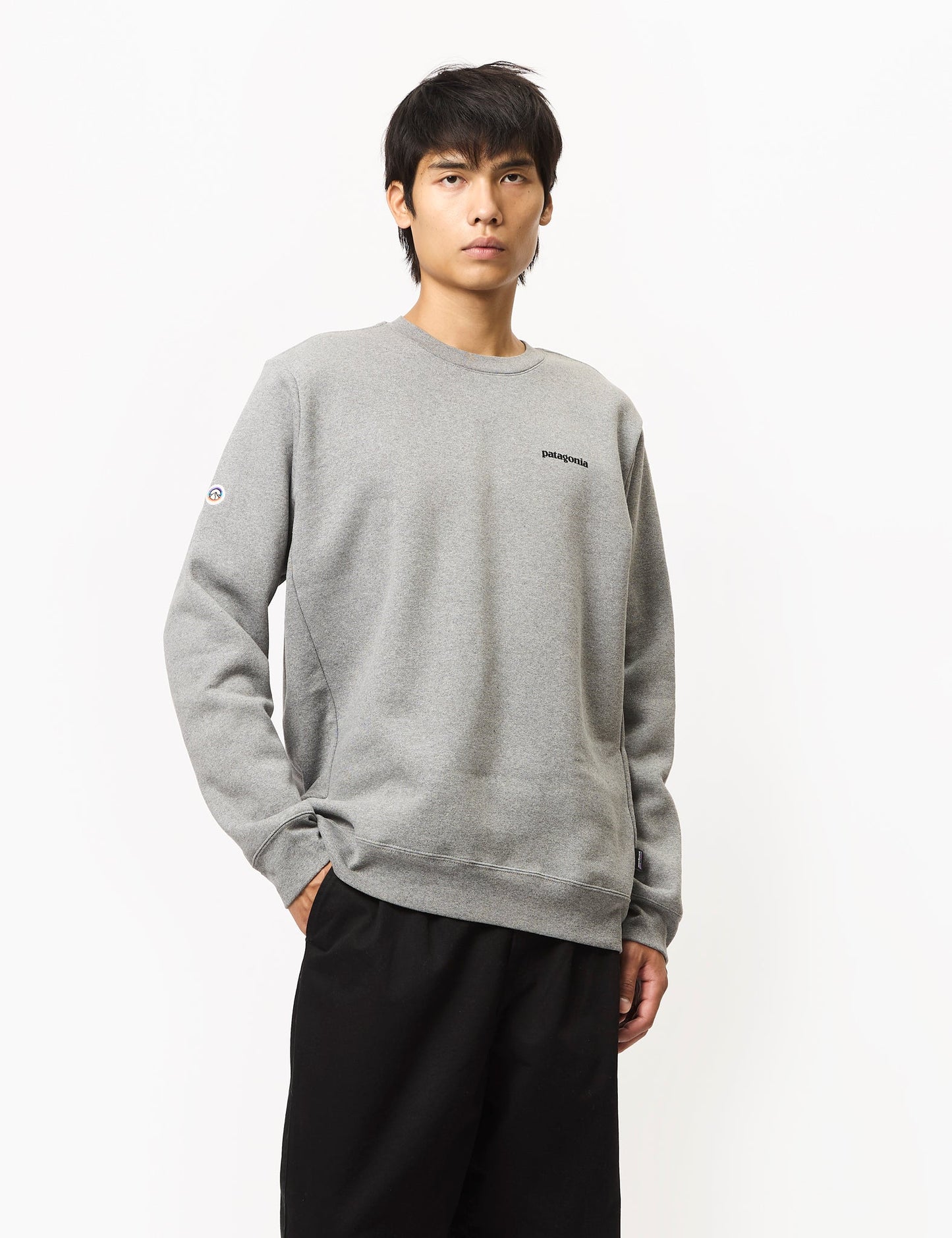 Pata Fitz Roy Icon Uprisal Crew Sweatshirt - Gravel Heather