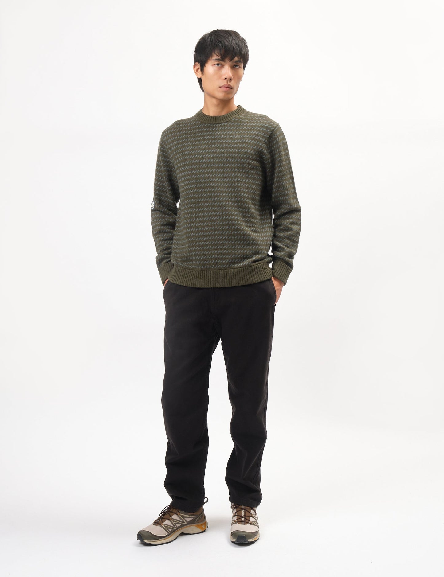 Pata Fisherman Stitch Wool-Blend Sweater - Pine Green